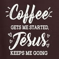 thumbnail image 5 of Wild Bobby Coffee Gets Me Started Jesus Keeps Me Going Inspirational/Christian Unisex Graphic Hoodie Sweatshirt, Brown, 3X-Large, 5 of 5