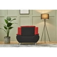 thumbnail image 7 of Kingway Furniture Zebra Upholstered Modern Faux Leather Chair in Black/Red, 7 of 7