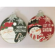 Christmas Hanging Decoration Wall Or Door Ornament Large Wood And Metal Let It Snow Snowman Large