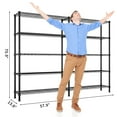 thumbnail image 3 of Ktaxon 1500LBS Heavy Duty Wire Shelving, 5-Tier Extra-wide Metal Shelves, Steel Garage Storage Rack, Adjustable DIY Corner Commercial Shelving for Pantry Storage Organizer, 58"W x 13.8"D x 71"H, Black, 3 of 15