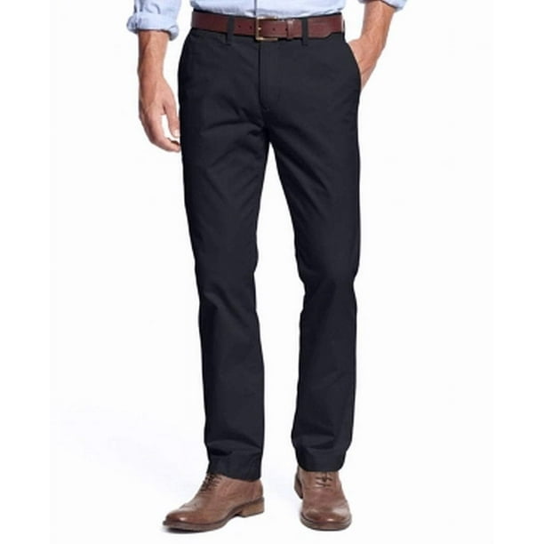 Pantalones casuales Tommy Hilfiger, grandes y altos, elástico, chino, azul