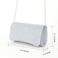 thumbnail image 2 of Women Chain Tote Handbag Envelope Clutch Shoulder Bag Evening Clutch (Silver), 2 of 10