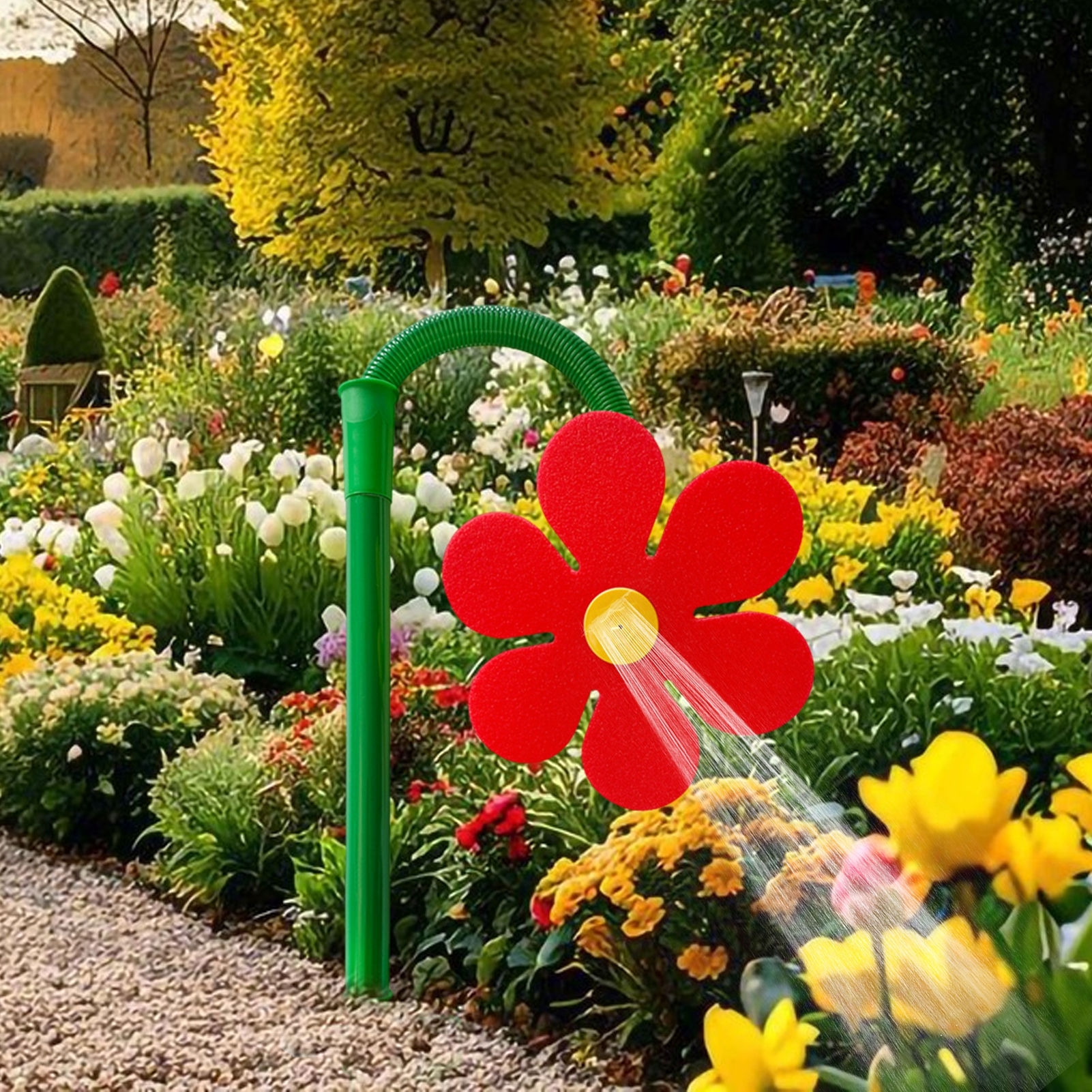 Nuoxin	 Flower Sprinkler 360-degree Rotation Sprinkler Dancing Flower Water Sprinkler 360-degree Rotating Lawn Irrigation System for Kids Pets for Efficient