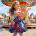 thumbnail image 5 of CAUYDY 4th of July Kids Outfit Toddler Girls Dresses Baby Independence Day Dress Children Girls' American Flag Print Clothes 1T 2T 3T 4T 5T 6T (Sizes 5-6 Years,Watermelon Red), 5 of 5