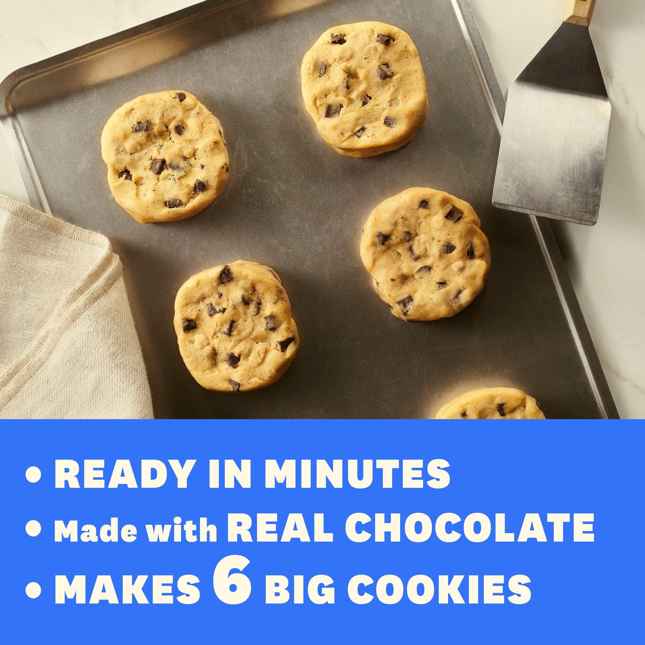 Pillsbury Big Cookies, Chocolate Chunk Salted Caramel Cookie Dough, 6 Count, 14 oz