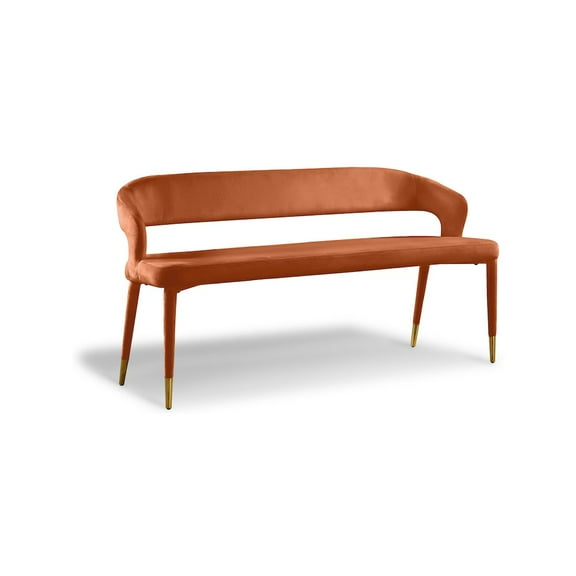 Meridian Furniture Destiny Cognac Velvet Bench