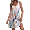 thumbnail image 2 of Amzcrzy Robes pour Femmes Décontractées à Col en V Sans Manches Robe d'Été Tendance Hawaïenne à Fleurs pour Femmes avec Poches Robe Courte Boho Plage Vacances Robe Soleil, 2 of 5