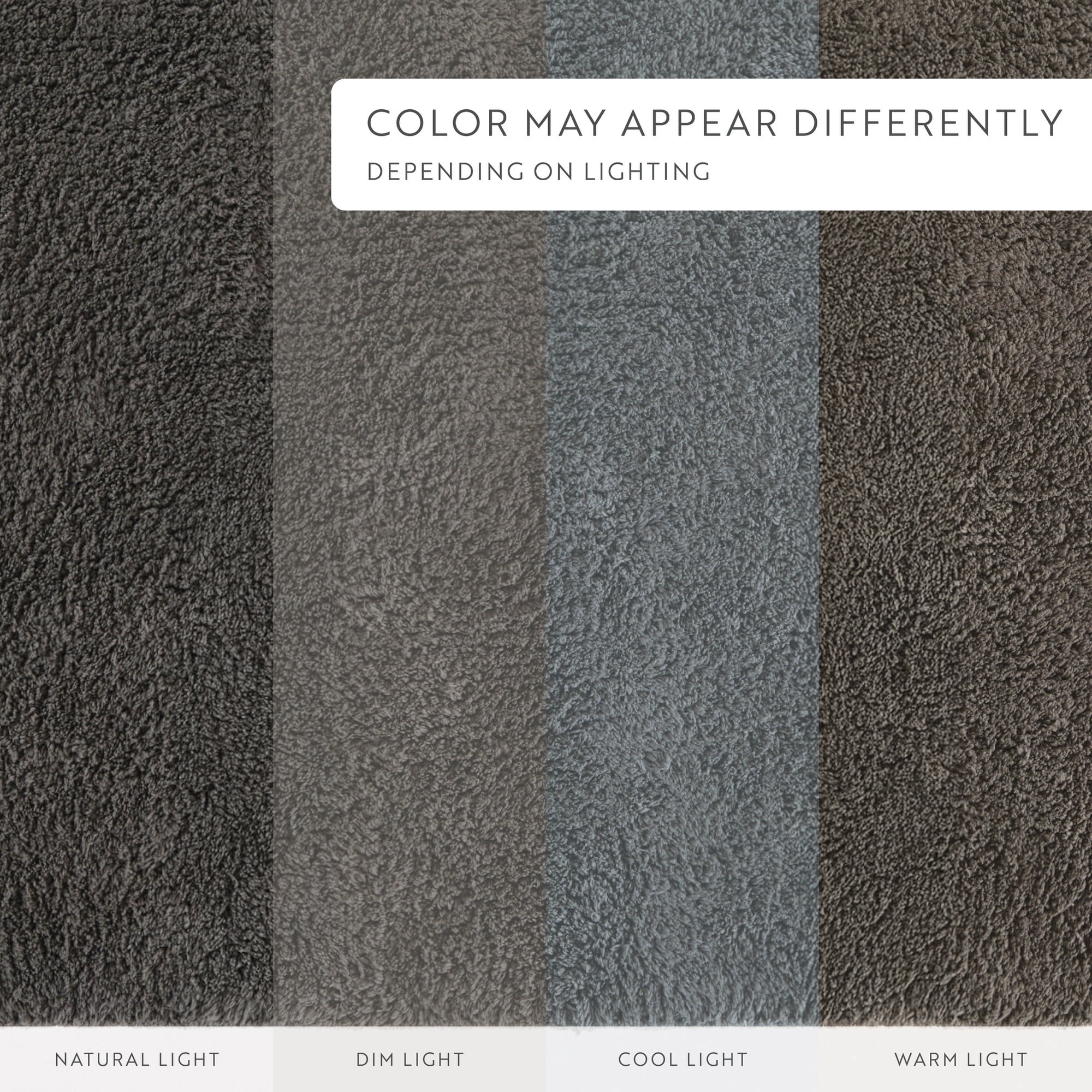 Noble Linens Reversible Dual-Texture Cotton Bath Mat, 24 in x 17 in, Gray