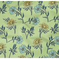 thumbnail image 4 of oneOone Cotton Poplin Twill Lime Green Fabric Leaves & Flower Floral Craft Projects Decor Fabric Printed By The Yard 56 Inch Wide, 4 of 4