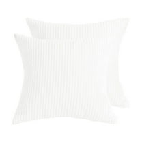 PiccoCasa 2Pcs Square Decorative Throw Pillowcases Cushion Covers, 18" x 18" White