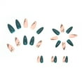 thumbnail image 2 of Fofosbeauty 24pcs Medium False Nails, Press-on Nails Designs 2023, Almond Leaf French Gel Ink Green, 2 of 8