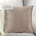 thumbnail image 2 of Nestl Velvet Throw Pillow Covers Solid Square Soft Decorative Pillow Cover for Sofa, 20" x 20", Taupe, Pack of 2, 2 of 8