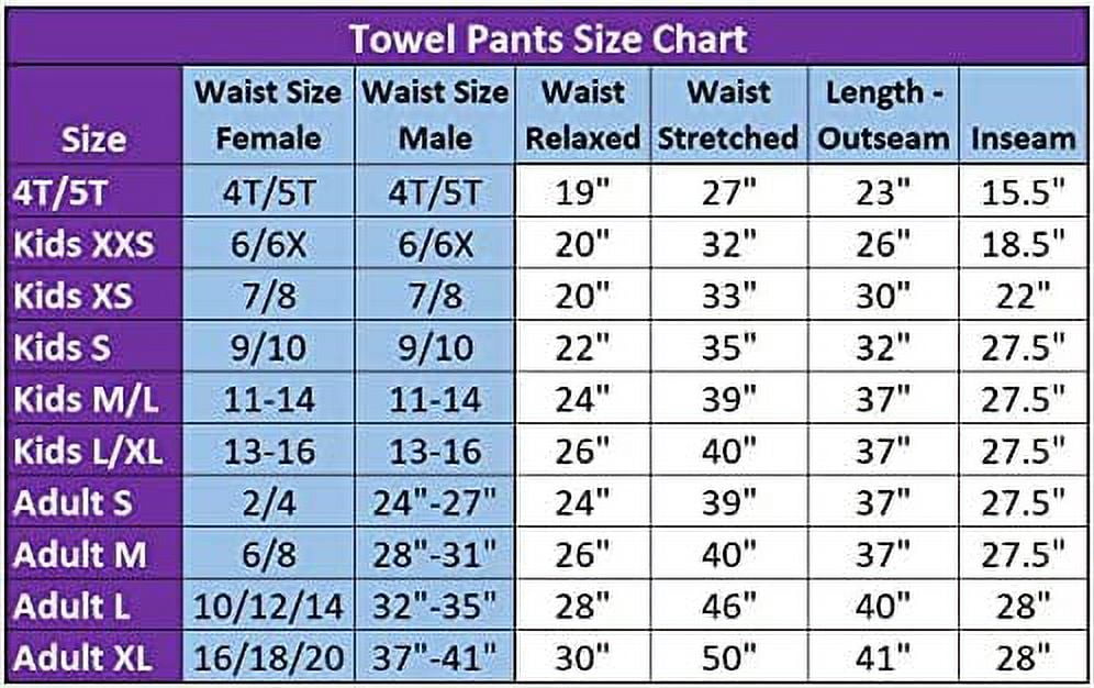 Paradise Towelwear Co. Towel Pants for Swimmers – Cotton Terry Towel Pants – Beach Coverup – Resort Wear – Swim wear