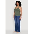 thumbnail image 4 of Womens Plus Size Ribbed Knit Acid Wash Halter Top, 4 of 5