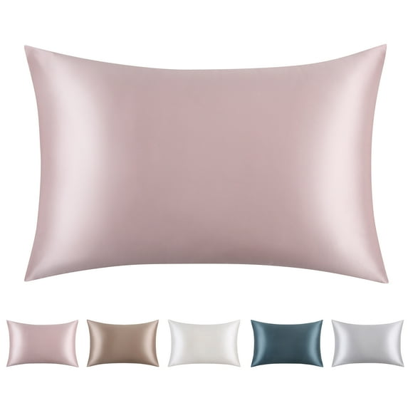 FairOnly Silk Pillowcase Mulberry Silk Grade 6A Silk Pillow Case Cover with Concealed Zipper Cooling Breathable for Body, Pink, Standard 20"x26"