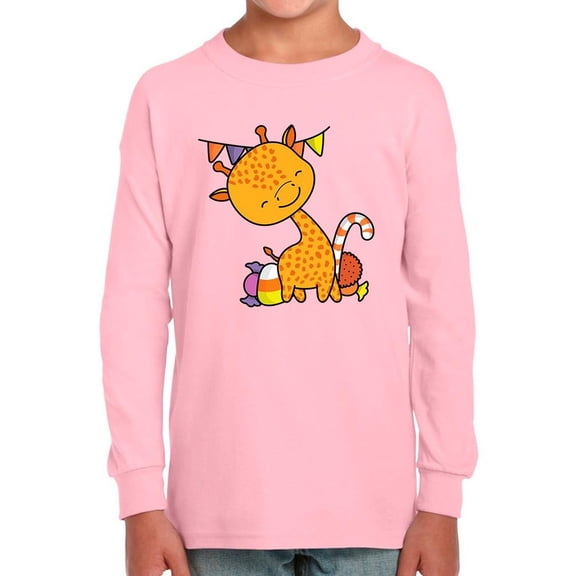 Cute Giraffe W Candy Long Sleeve Toddler -Image by Shutterstock, 2 Toddler