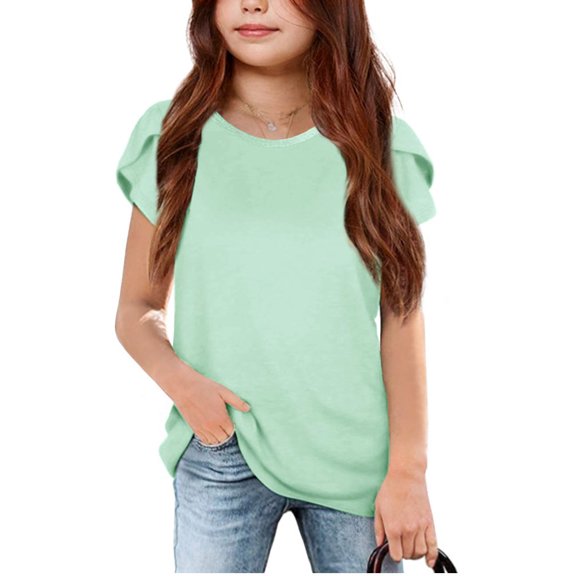 Summer Kids Casual Short Sleeved T-Shirt Simple Style Girls Children Tops