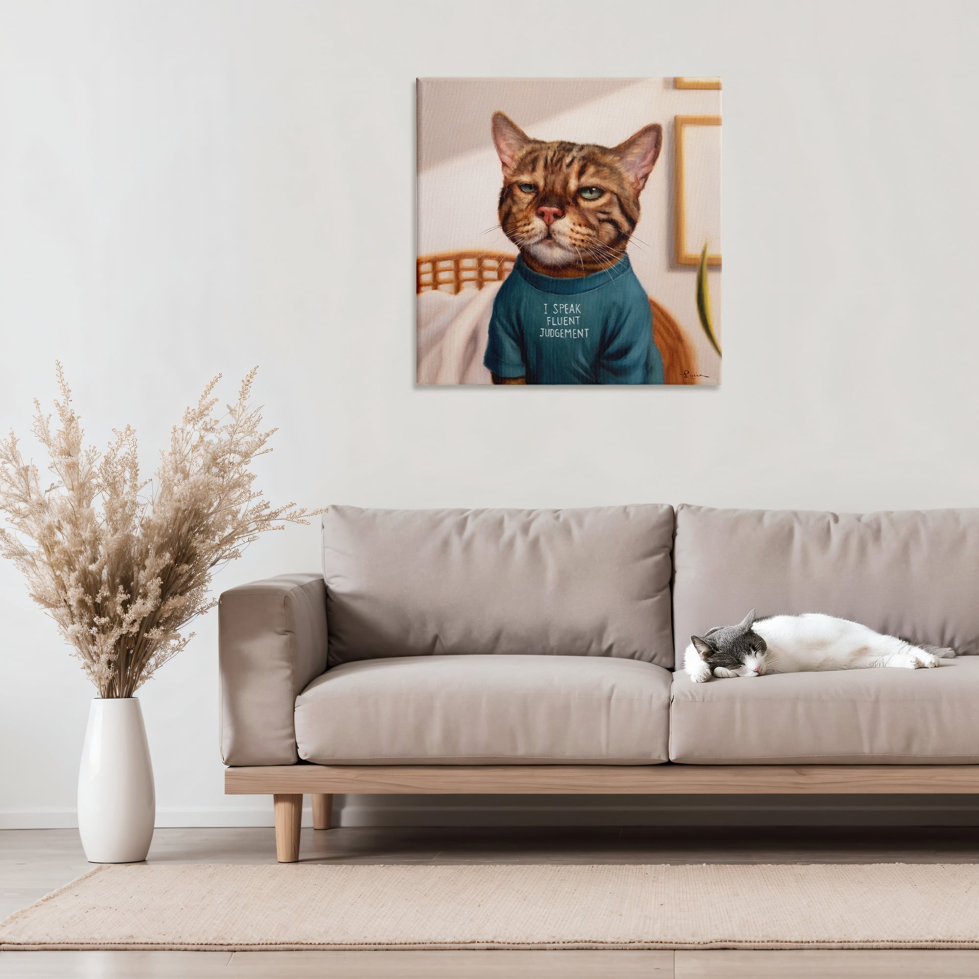 Stupell Industries Cattitude Speak Fluent Judgement Canvas Wall Art, design by Lucia Heffernan