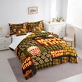 thumbnail image 3 of jejeloiu Movie Time 7 Pieces Bedding Comforter Set,Vintage Cinema Ticket Full Bedding Set,Yellow Popcorn Fitted Sheet Flat Sheet For Girls Boys,Luxury Bedroom Decor Reversible, 3 of 8
