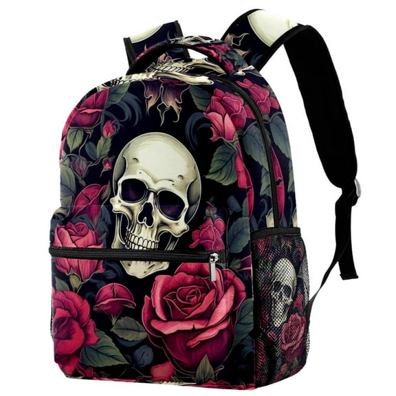 Lightweight Backpack Couple Skulls School Bag Travel Laptop Daypack for Men Women Casual Rucksack