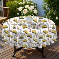 thumbnail image 4 of Excavator and Road White Pattern Round Tablecloth 70"x70", Wrinkle Resistant Wipeable Table Cover for Kitchen Dining Room Picnic Patio and Party, 4 of 6