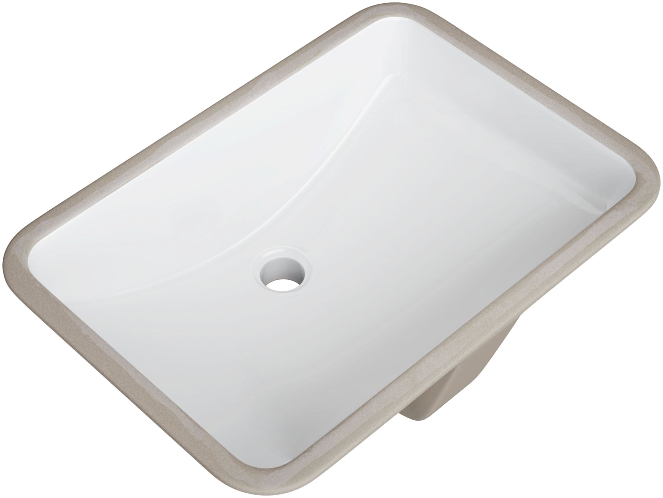 Open Box ProFlo PF2114UA Rectangular Vitreous China Undermount Bathroom Sink with Overflow