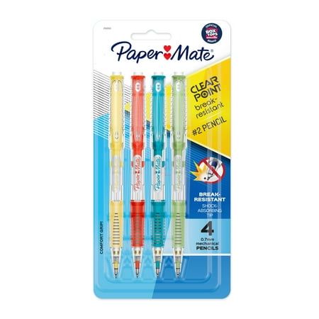 Paper Mate Clear Point 4pk #2 Mechanical Pencils 0.7mm Multicolored