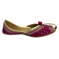 thumbnail image 3 of Women Velvet & Leather Ballet Ballerina Flat Shoes Gift for her Punjabi Jutti For Women US 10/ EURO 42, 3 of 5