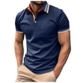 thumbnail image 4 of Kcolen Black Polo Shirts for Men Men's Casual Business Color Block Ribbed Lapel Button Down T Shirt Comfortable Stylish Wear Summer Beach Basic, 4 of 4