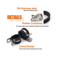 thumbnail image 2 of Cable Clamp Assortment Kit Stainless Steel Rubber Coated Cushioned Insulated Cable Clamp Automotive Wire Pipe Clamp, 2 of 7