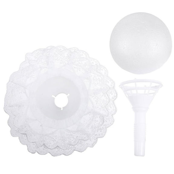 RENACLIPY 1 Set Handle Bouquet Holders Foam Hemisphere 23X23X20Cm White For Wedding Decoration Bridal Bouquet