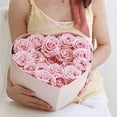 thumbnail image 4 of PENGXIANG 2Pcs/Set Flower Box Heart Shaped Hot Stamping Paper Florist Packaging Rose Gift Case for Party, 4 of 8