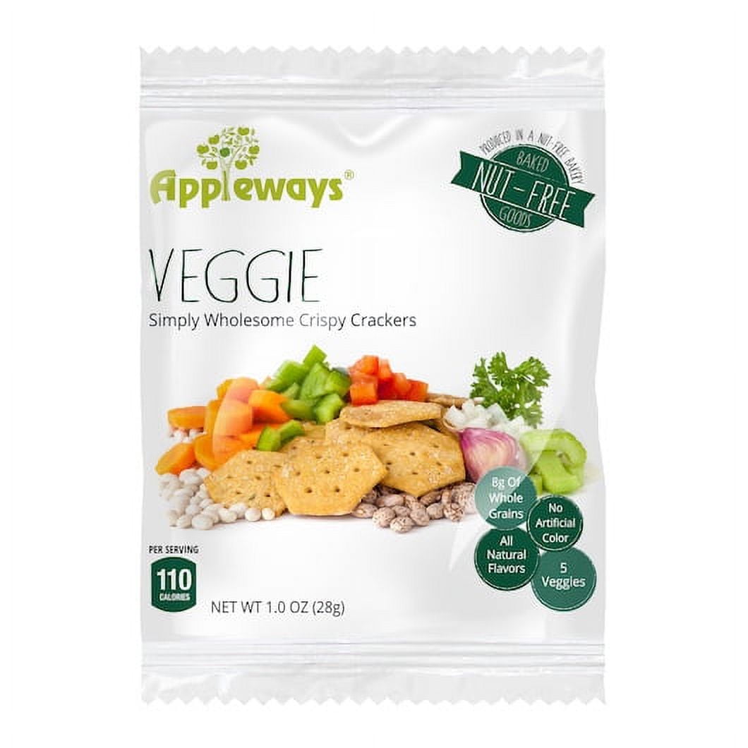 (Price/Case)Appleways Whole Grain Individually Wrapped Veggie Cracker, 1 Count, 108 per case