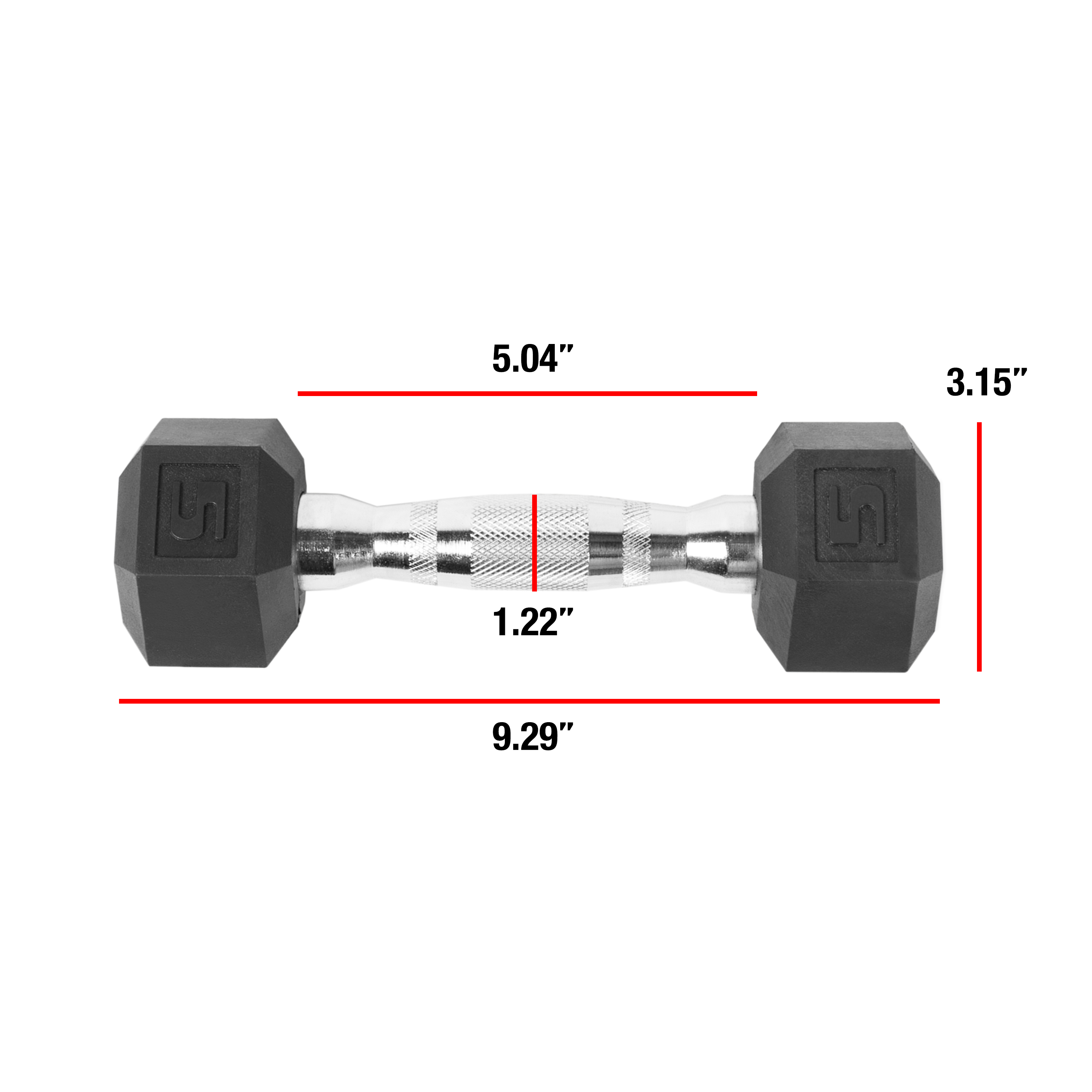 CAP Barbell, 5lb Coated Rubber Hex Dumbbell, Pair - image 2 of 5