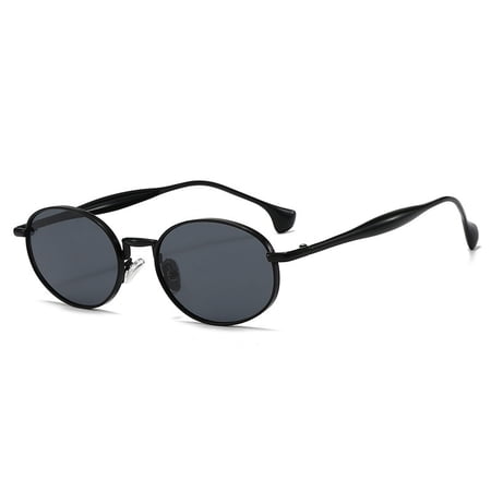 2026 European and American style metal small-frame oval sunglasses, high-end retro men's aviator sunglasses, unisex and ventilated
