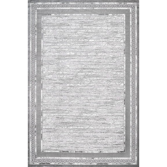 Grey Framed Area Rugs for Living Room Washable Rugs Boho Moroccan Area Rug Soft Neutral Geometric Bohemian Carpet Distressed Indoor Rug for Bedroom Dining Room Office Foldable Nonslip Rug