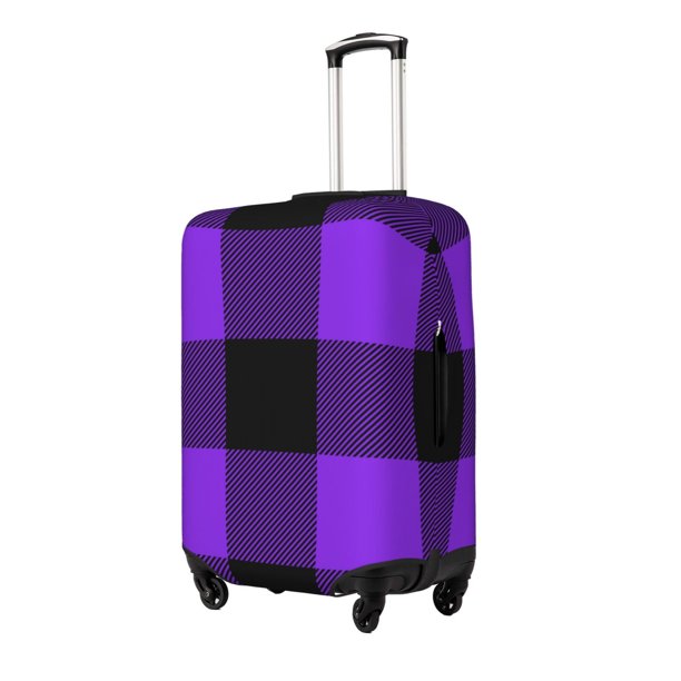 Balery Purple Buffalo Plaid Funda de equipaje, fundas para maletas, elástica, lavable, protector de maletas, compatible con maletas de 18 a 32 pulgadas-Large