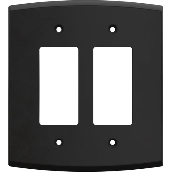 Franklin Brass Soft Arch (3-Pack) Decorative Light Switch Cover Matte Black 2-Gang Oversized Decorator/Rocker Wall Plate Double Switch Plate Cover Electrical Outlet Covers W35898K-FB-CP