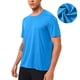 thumbnail image 1 of Ceisia Men's Slim Fit Short Sleeve Crew Neck Athletic T-shirt Quick Dry Solid Color Workout Top Sky Blue L Gifts, 1 of 6