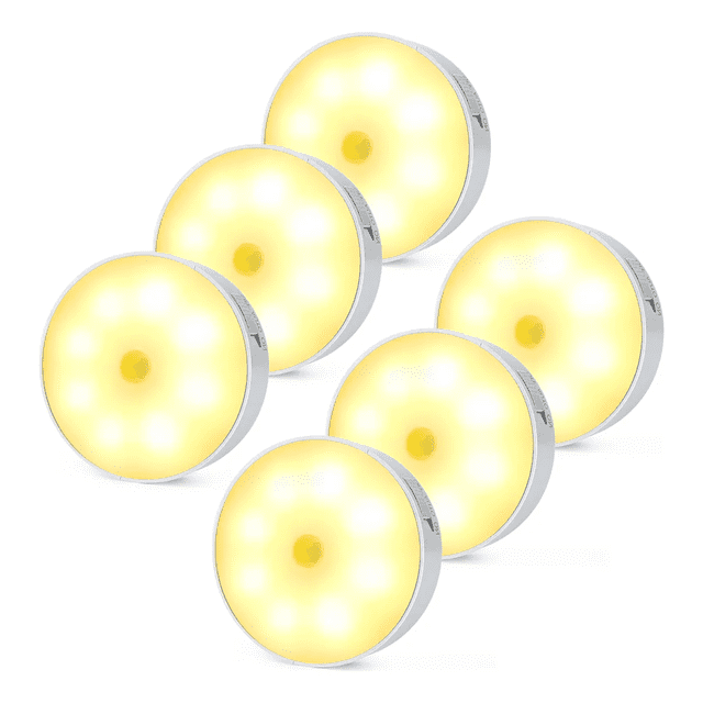 6 Pcs De Emergencia Sensor De Movimiento Recargables Luces Xtellar amarillo