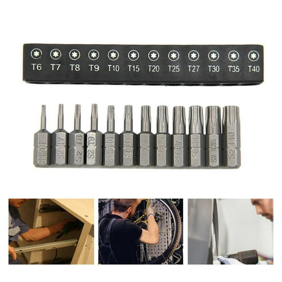 For woodworking Tools 12pcs Torx Screwdriver Bits Set T6T40 1/4 Inch Hex Shank