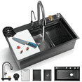 thumbnail image 2 of 29.5" Stainless Steel Kitchen Sink Drop in Single Bowl with Pull Down Faucet Set, 2 of 31
