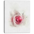 thumbnail image 2 of Rose Blanche avec Pétales Roses - Grande Oeuvre Florale sur Toile, 2 of 3