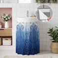 thumbnail image 4 of Blue Ombre Ethnic Cabinet Curtain 28"W x 51"L, Traditional Boho Romantic Dust-Proof Privacy Curtain for Closet Shelves Self Adhesive, Sink Skirt for Bathroom Vanity Kitchen Laundry Room, 4 of 9