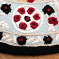 thumbnail image 3 of SAFAVIEH Bellagio Pinwheel Geometric Floral Wool Area Rug, Light Blue/Black, 5' x 5' Round, 3 of 8