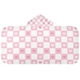 thumbnail image 5 of Yayeee Kids Hooded Towel with Hand Pockets Beach Soft Absorbent Bath Wrap 50 x 23.5 inch, Pink Checkered Heart, 5 of 5