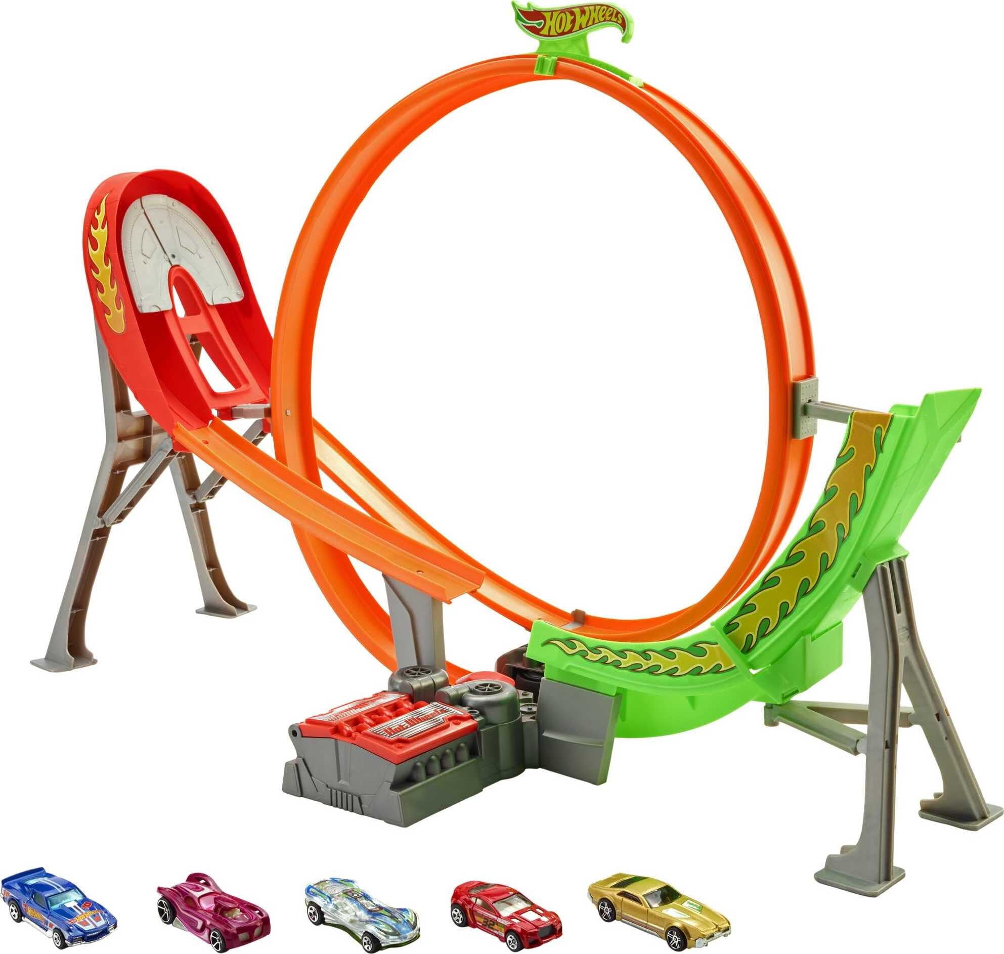 Hot Wheels Action Power Shift Motorized Raceway Track Set with 5 Cars, Child 5Y+