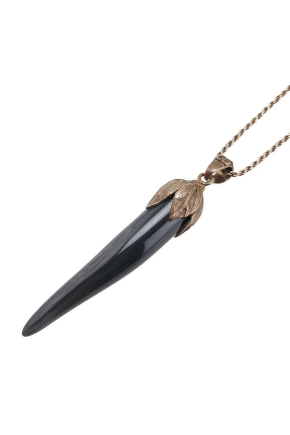 Pre-Owned Dolce & Gabbana Corno Necklace in Silver with Black Plastic and SV925 for... (Good)