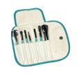 thumbnail image 1 of 7 Piece Travel Cosmetic Beauty Set Roll Up Case with Snap and Bonus Drawstring Bag, 1 of 4