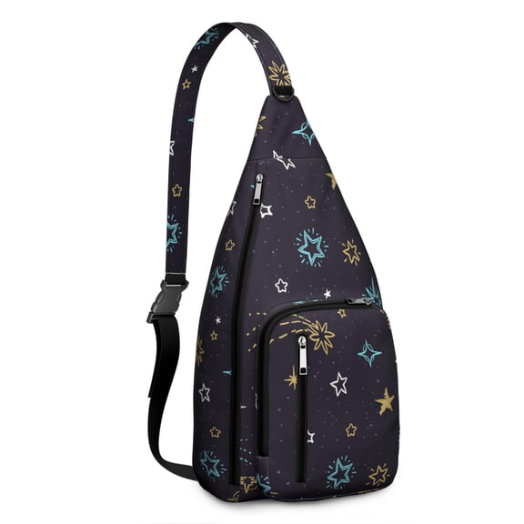 Galaxy Sling Backpack for Space Lovers – Celestial Crossbody Bag with Starry Night, Planets & Nebula Design – Lightweight Hiking & Travel Shoulder Bag for Sci-Fi Fans, Teens & Adults